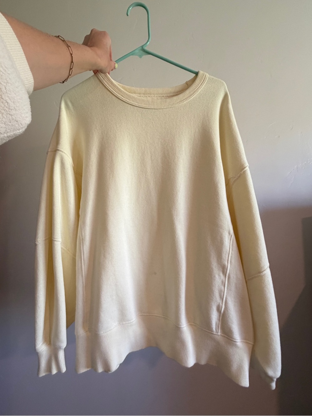Aerie Go To Sweatshirt, Cozy Yellow, size Medium - Picture 3 of 5